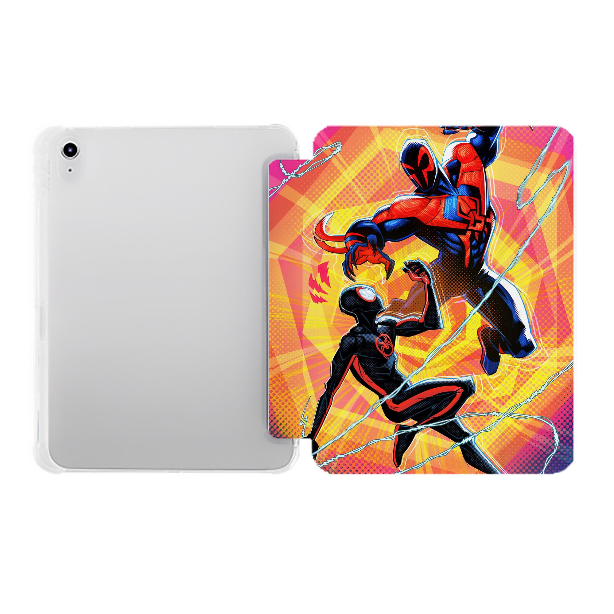 （画像用） Spider Man スパイダーマン IPad ケース ペン収納付き 三つ折りスタンド PUレザー×シリコン 対応機種9.5/10.5/10.9インチ